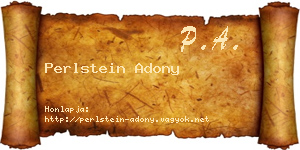 Perlstein Adony névjegykártya